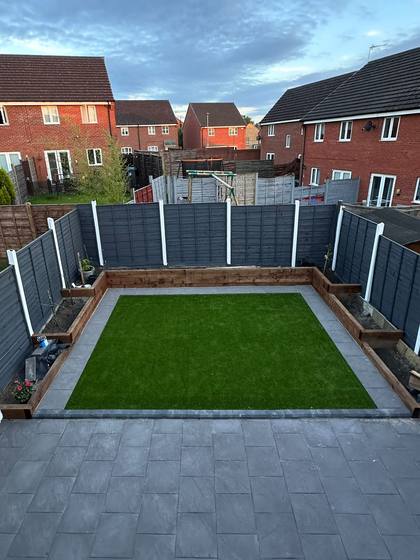 Fencing, Artificial Grass & Patio
